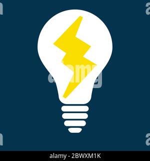 Lightning bolt light bulb reverse Stock Vector