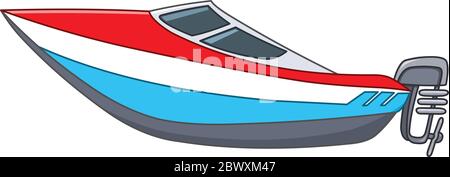 Cartoon motor boat Stock Vector