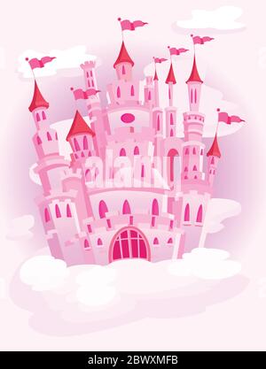Magic castle in the sky Stock Vector