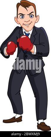 Businessman with boxing gloves Stock Vector