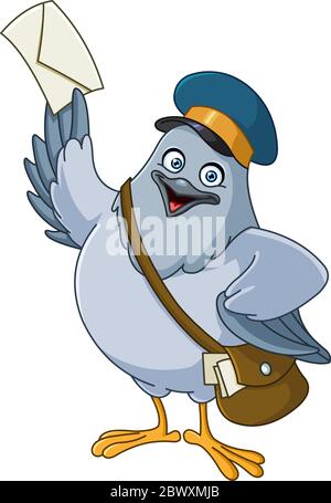 Carrier pigeon cartoon Stock Vector