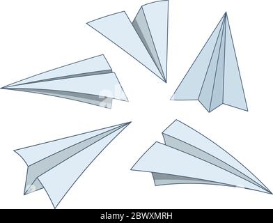 Cartoon paper planes Stock Vector