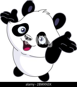 Cheerful baby panda Stock Vector