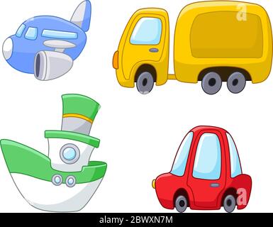 Collection of cute cartoon transport. Set of vehicles for design of kids  rooms, clothing, album, card, baby shower, birthday invitation, house  interio Stock Vector Image & Art - Alamy