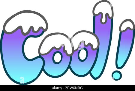 Cool word lettering comic design. Hand drawn. Stock Vector