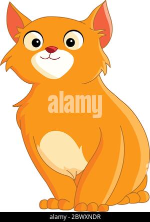 cute cat with red hair Stock Vector