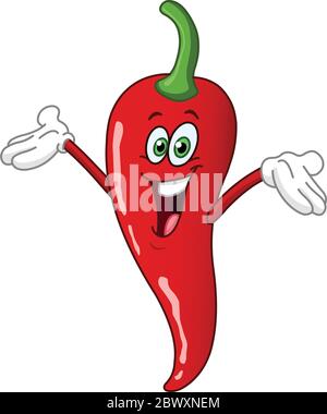 Red hot chili pepper cartoon Stock Vector