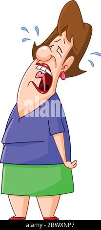 Woman crying out loud Stock Vector