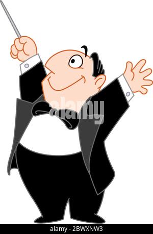 Cartoon conductor Stock Vector