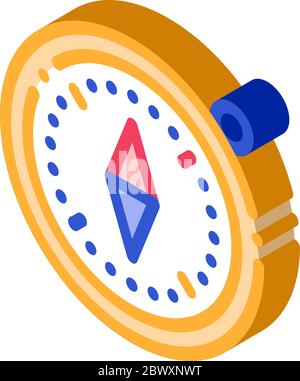 Compass Alpinism Course Detector Tool isometric icon Stock Vector