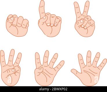 Counting hands Stock Vector