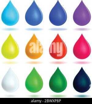 Colorful drops set Stock Vector