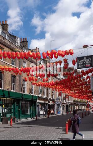 Lisle Street, Chinatown, Soho, London - Empty During Covid-19 Lockdown Stock Photo