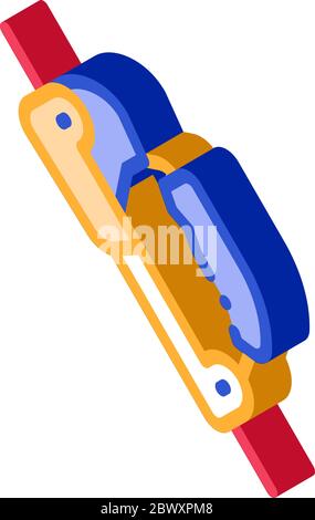 Alpinism Rope Movement Mechanism Tool isometric icon Stock Vector