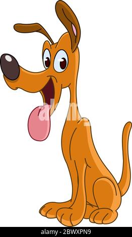 Dog sitting with tongue out Stock Vector