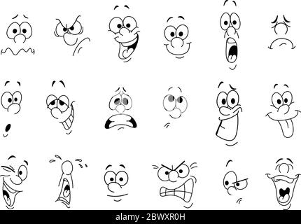 Cartoon facial expressions set Stock Vector Image & Art - Alamy