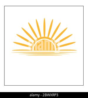 sun icon , flat vector eps10 Stock Vector