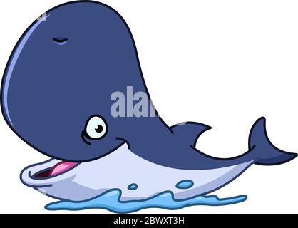 Happy cartoon whale Stock Vector