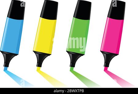 Colorful highlighters Stock Vector