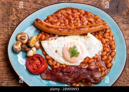 full englisch breakfast on a plate Stock Photo