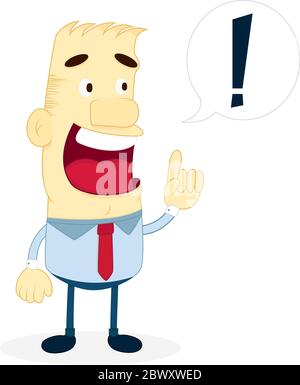 Business man talking and pointing with the index finger Stock Vector