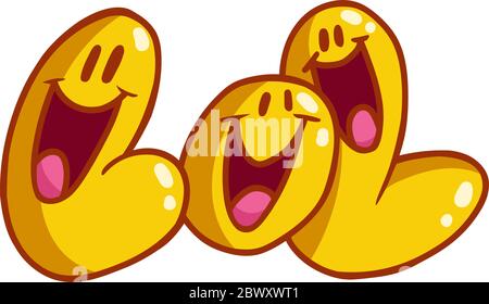 Lol word lettering comic design. Laughing out loud. Stock Vector
