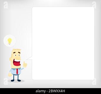 Creative businessman speaking through a empty balloon Stock Vector