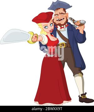 Pirate couple Stock Vector