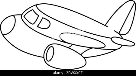 Outlined plane. Vector illustration coloring page. Stock Vector
