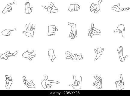 Outlined hand gestures Stock Vector