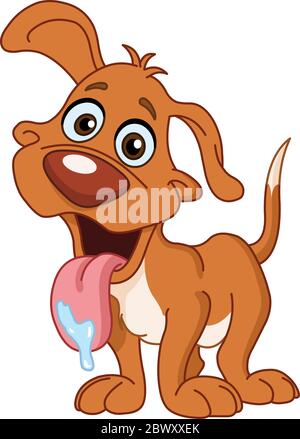 Cute puppy drooling Stock Vector