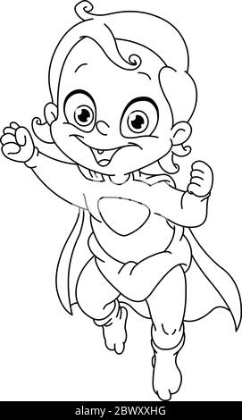Superhero Girl Coloring Page Isolated for Kids Stock Vector Image & Art ...