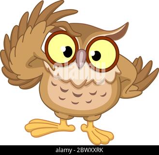 Owl touching his glasses Stock Vector