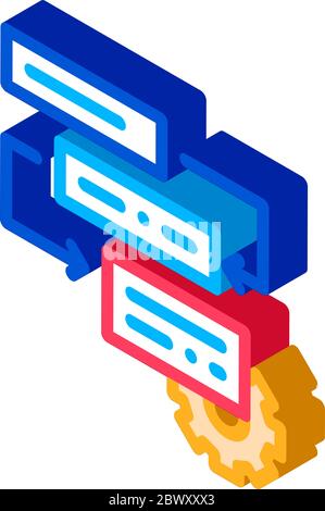 Gear Algorythm System Agile Element isometric icon Stock Vector