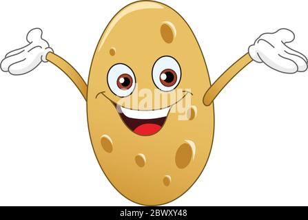 Cartoon Cute Potato Icon Isolated On White Background Stock Vector by  ©Aratehortua 256781138