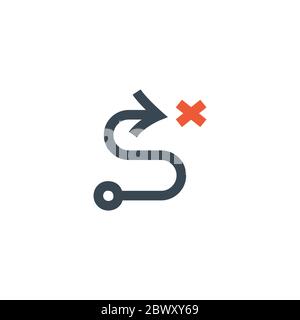 Track arrow, Shipping order and delivery tracking system services, relocation concept. Stock vector illustration isolated on white background. Stock Vector