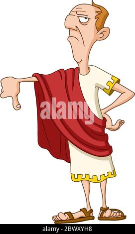 Roman emperor showing thumb down Stock Vector