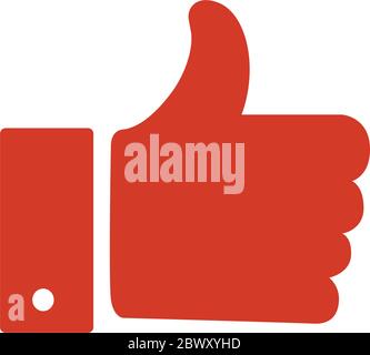 Like red icon vector in flat style illustration isolated on white Stock Vector