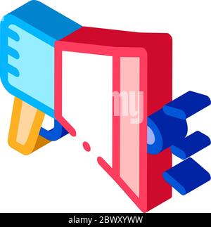 Loudspeaker Megaphone Agile Element isometric icon Stock Vector