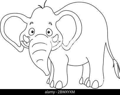 Outlined elephant Stock Vector