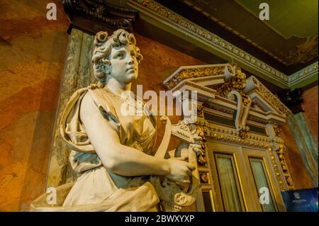 A statue in the interior of the National Theatre in San Jose, the capital city of Costa Rica. Stock Photo