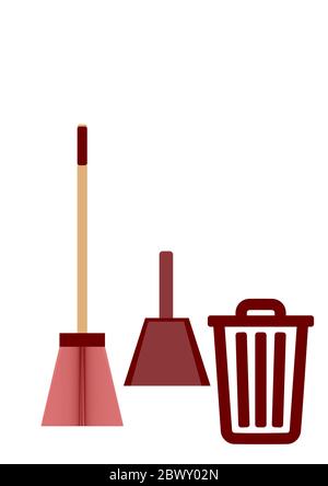 A tool for cleaning trash on the floor. Stock Vector