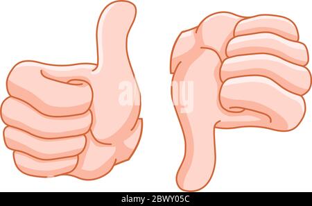 Thumb up and thumb down hand gestures Stock Vector