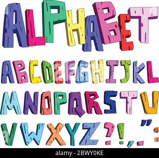 3d cartoon alphabet Stock Vector