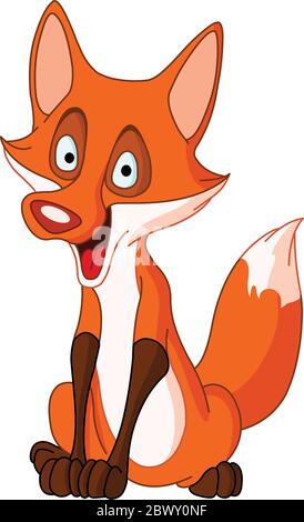 Cute talking fox Stock Vector