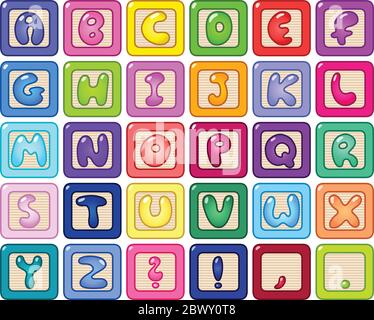 Colorful alphabet blocks Stock Vector