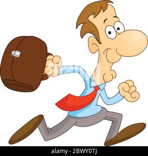 Cartoon businessman running Stock Vector