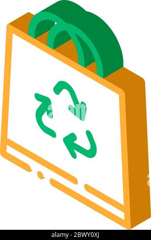 Shopping Bag With Handle And Recycle Mark Vector Stock Vector