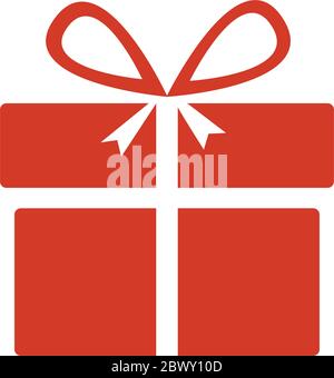 Present icon vector gift box isolated on white Stock Vector