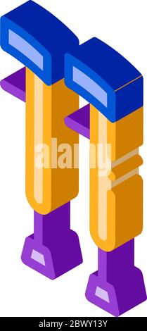 Orthopedic Crutch Medical Equipment isometric icon Stock Vector